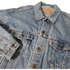 VTG 80s 1989 LEVI'S USA 42 XL Women's Blue Denim  Jean Trucker Jacket